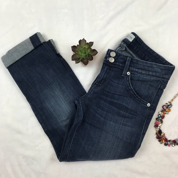 Hudson Jeans Denim - Hudson Cropped Dark Denim Jeans Beth Baby Boot